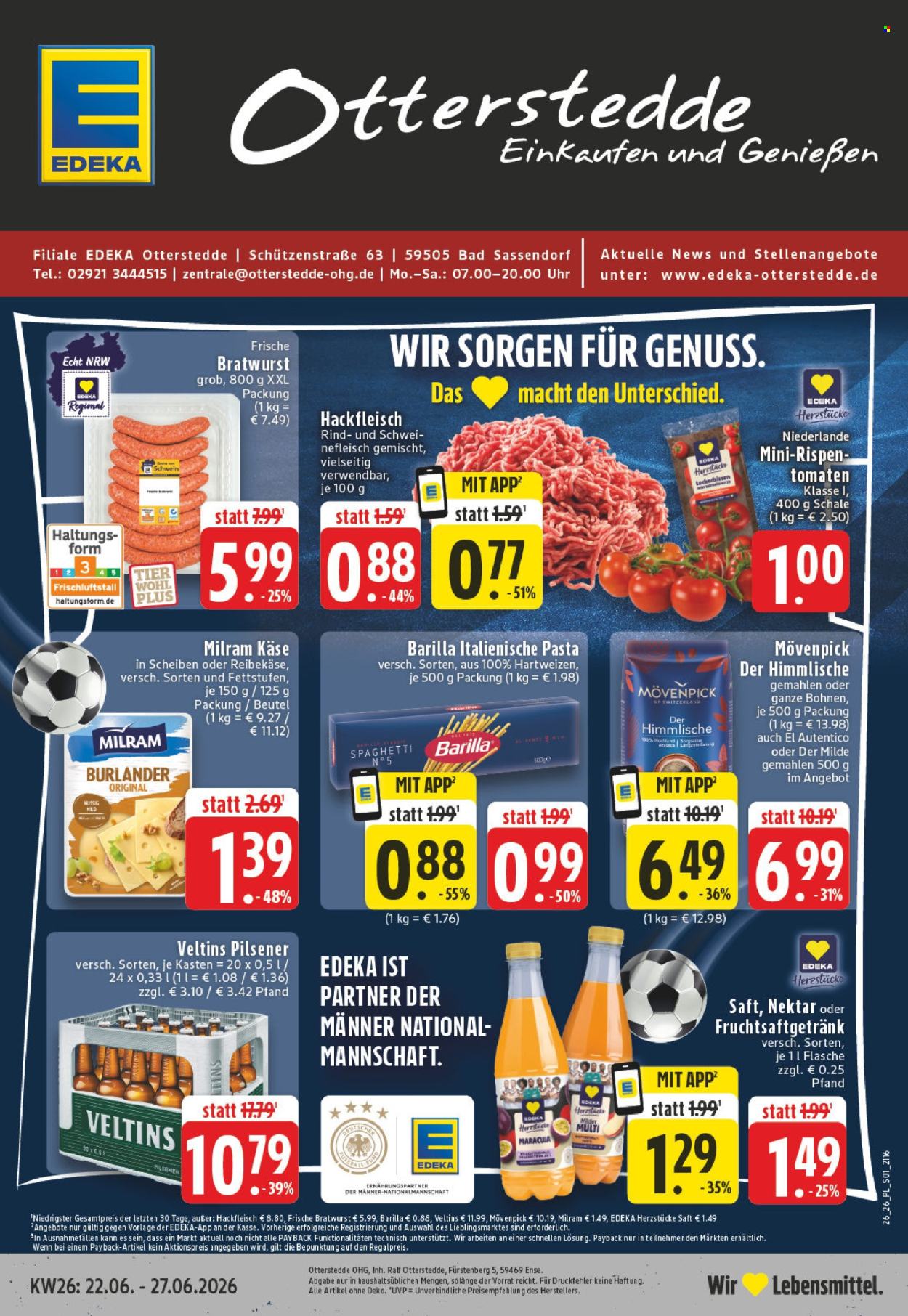 Edeka Prospekte  - 22.06.2026 - 27.06.2026. Seite 1