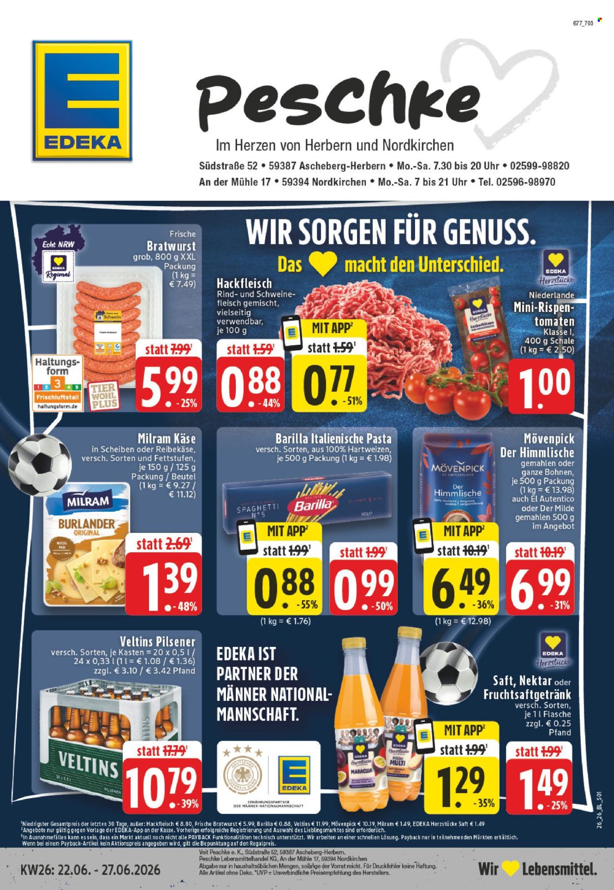 Edeka Prospekte  - 22.06.2026 - 27.06.2026. Seite 1