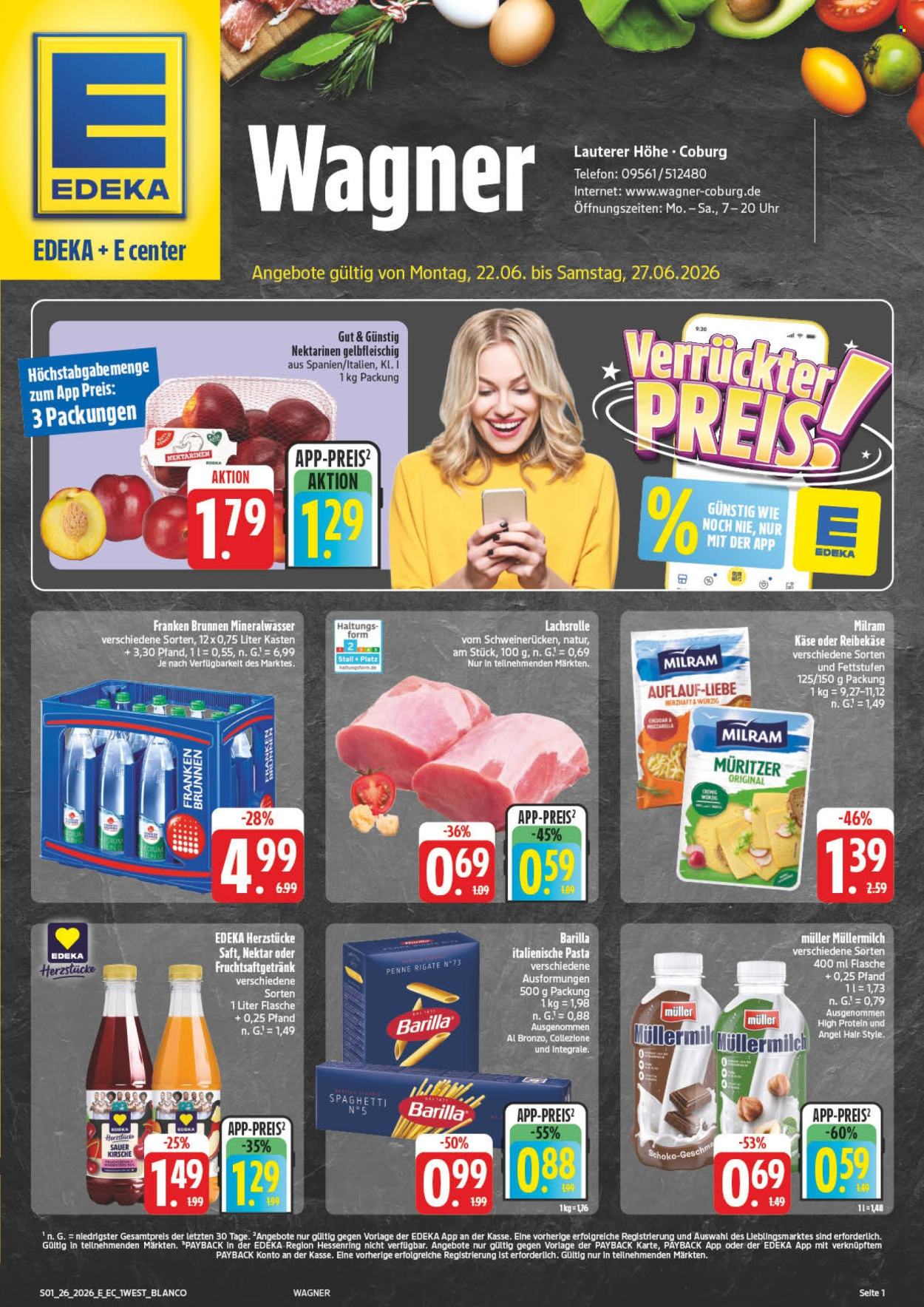 E center Prospekte  - 22.06.2026 - 27.06.2026. Seite 1