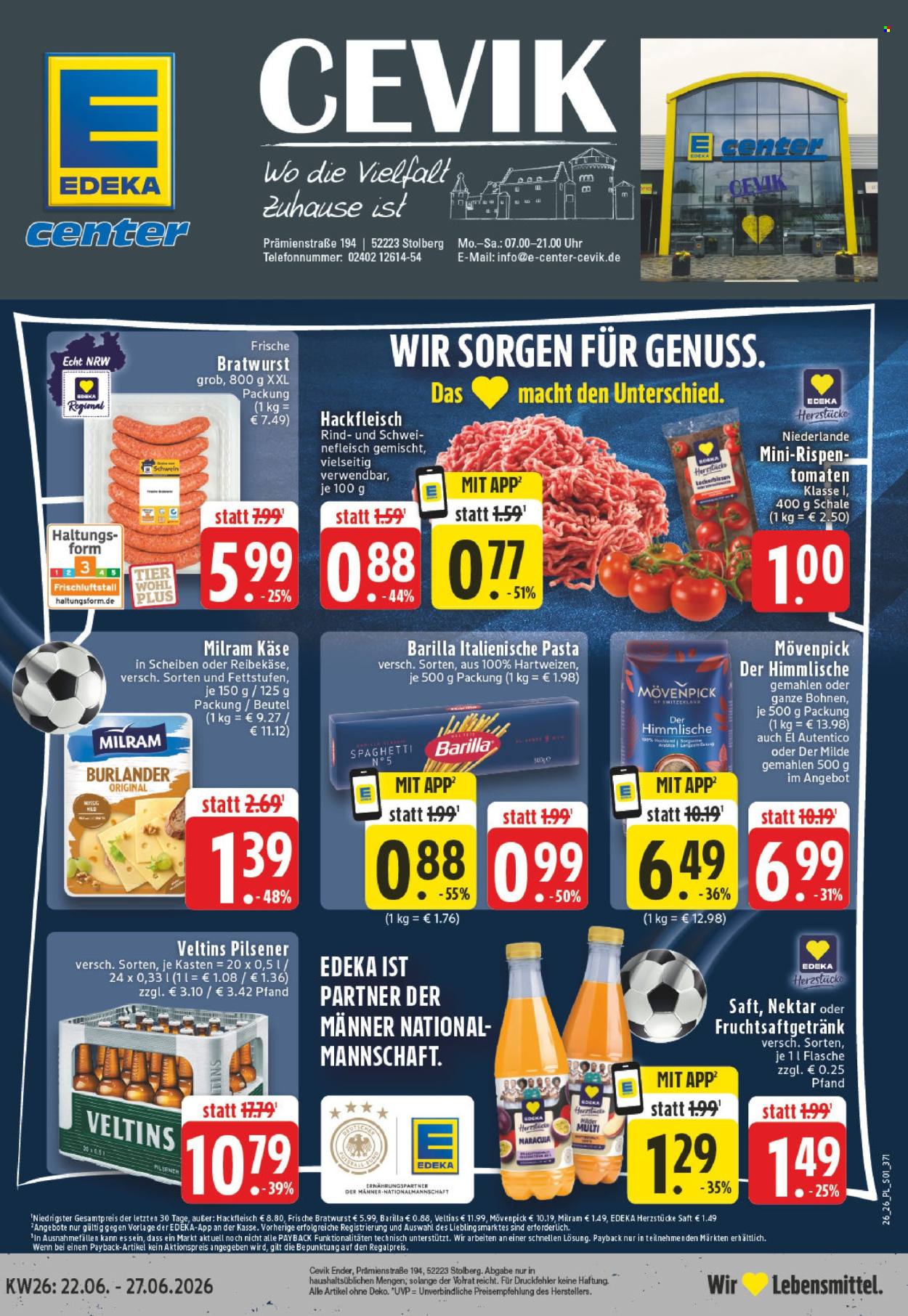 E center Prospekte  - 22.06.2026 - 27.06.2026. Seite 1