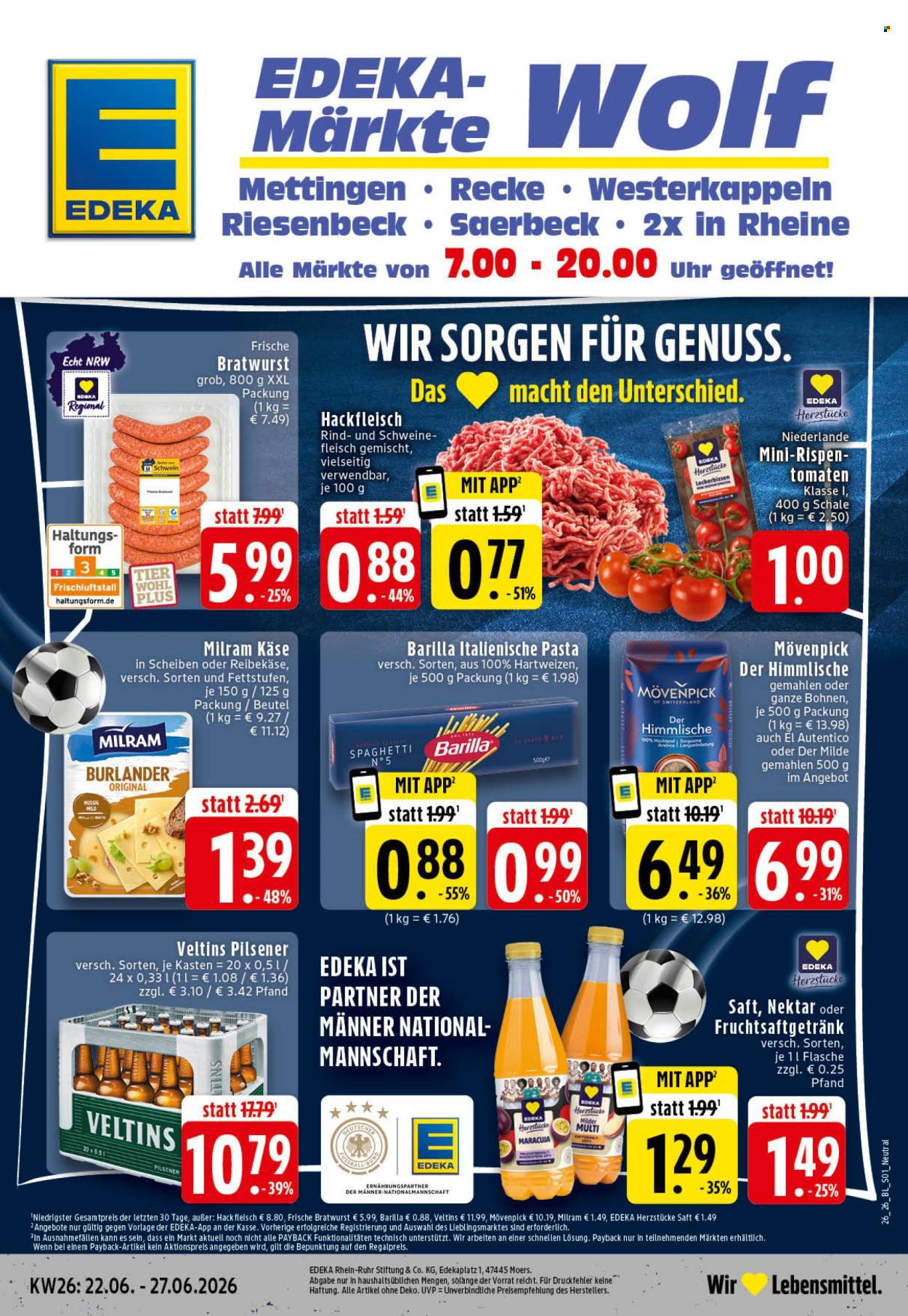 Edeka Prospekte  - 22.06.2026 - 27.06.2026. Seite 1