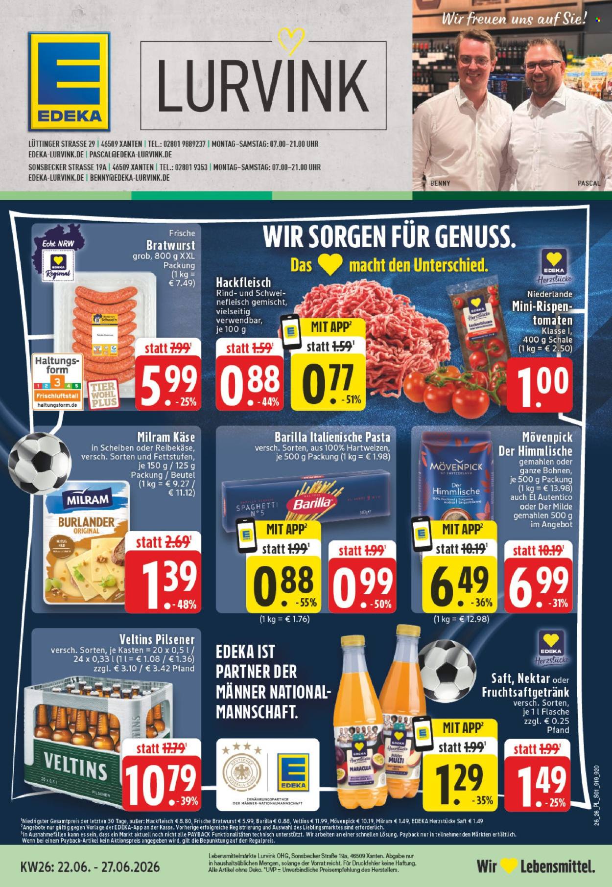 Edeka Prospekte  - 22.06.2026 - 27.06.2026. Seite 1