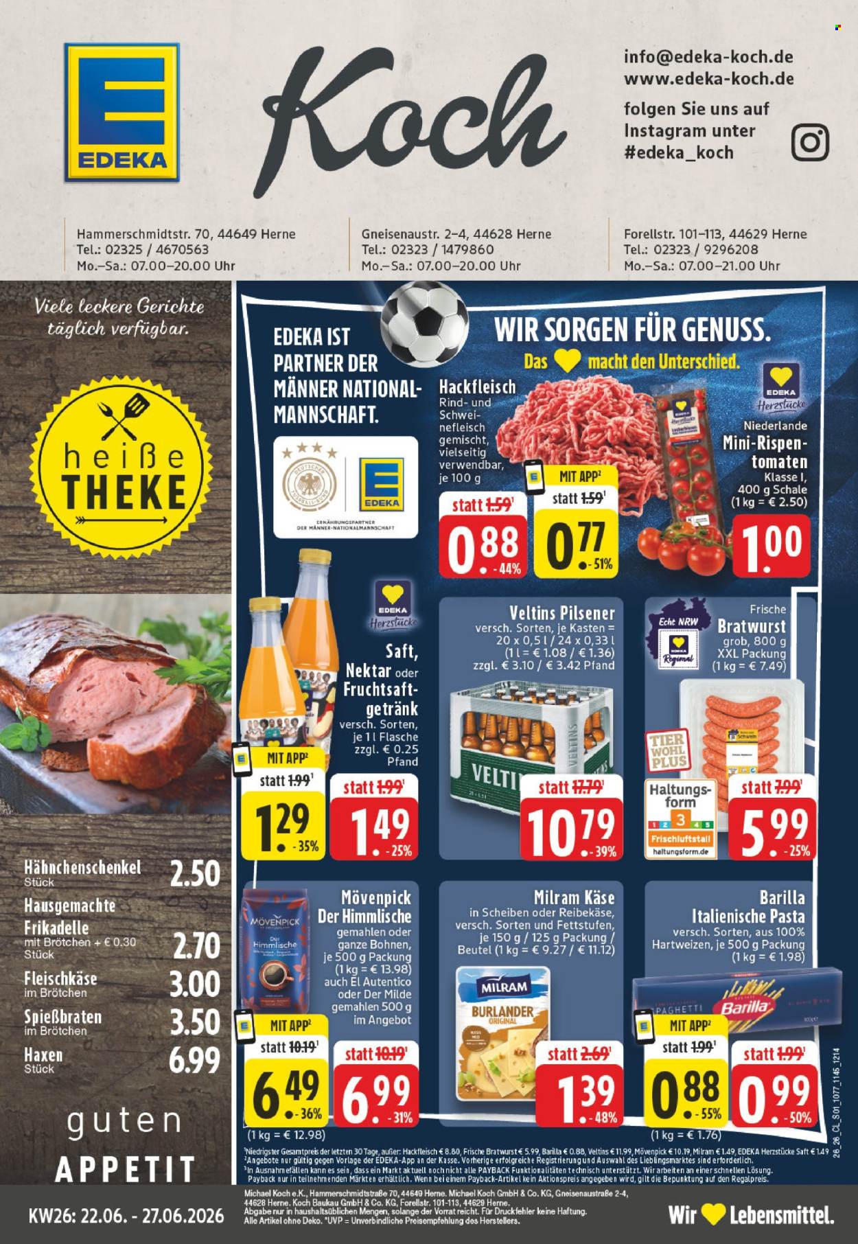 Edeka Prospekte  - 22.06.2026 - 27.06.2026. Seite 1
