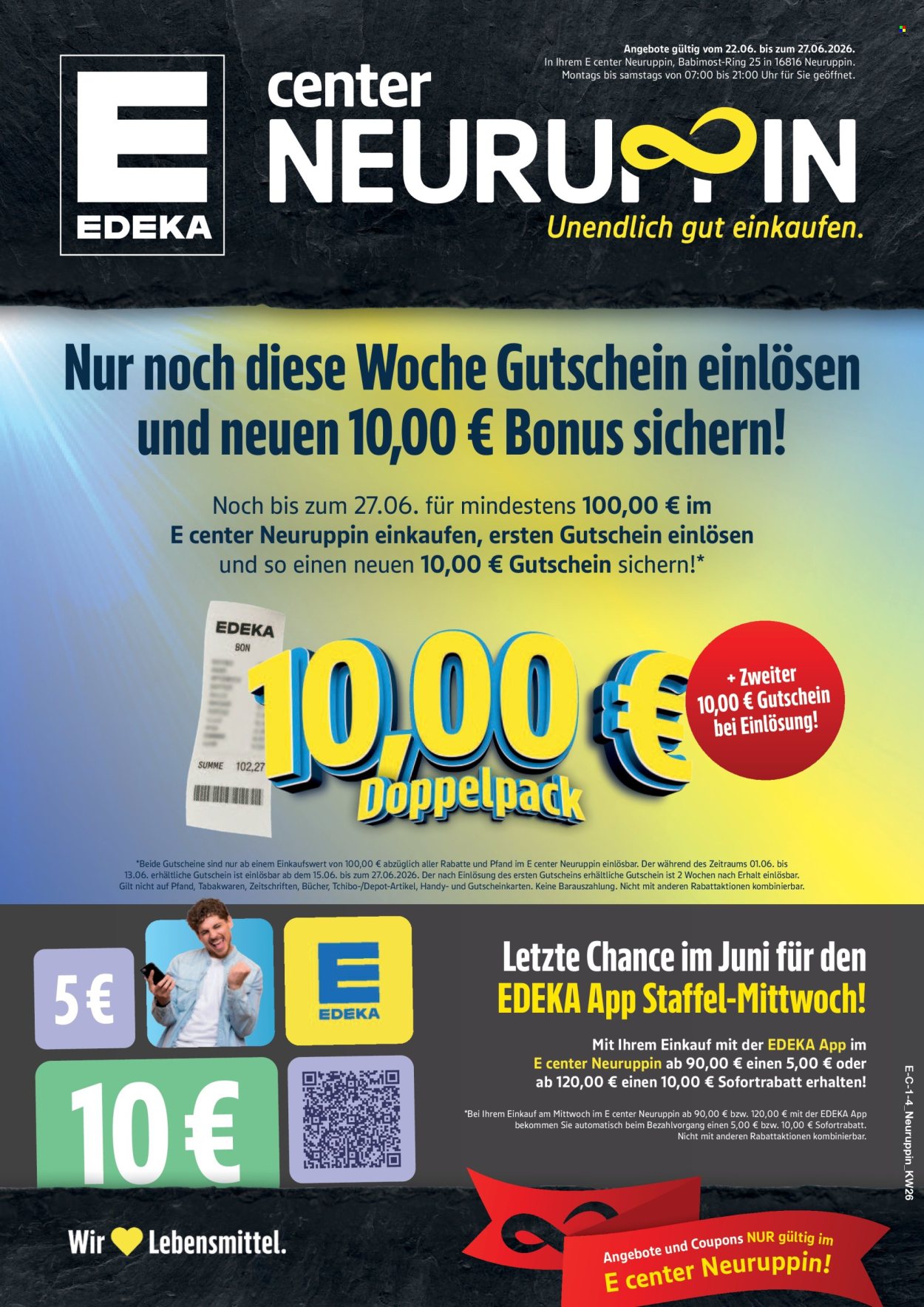 E center Prospekte  - 22.06.2026 - 27.06.2026. Seite 1