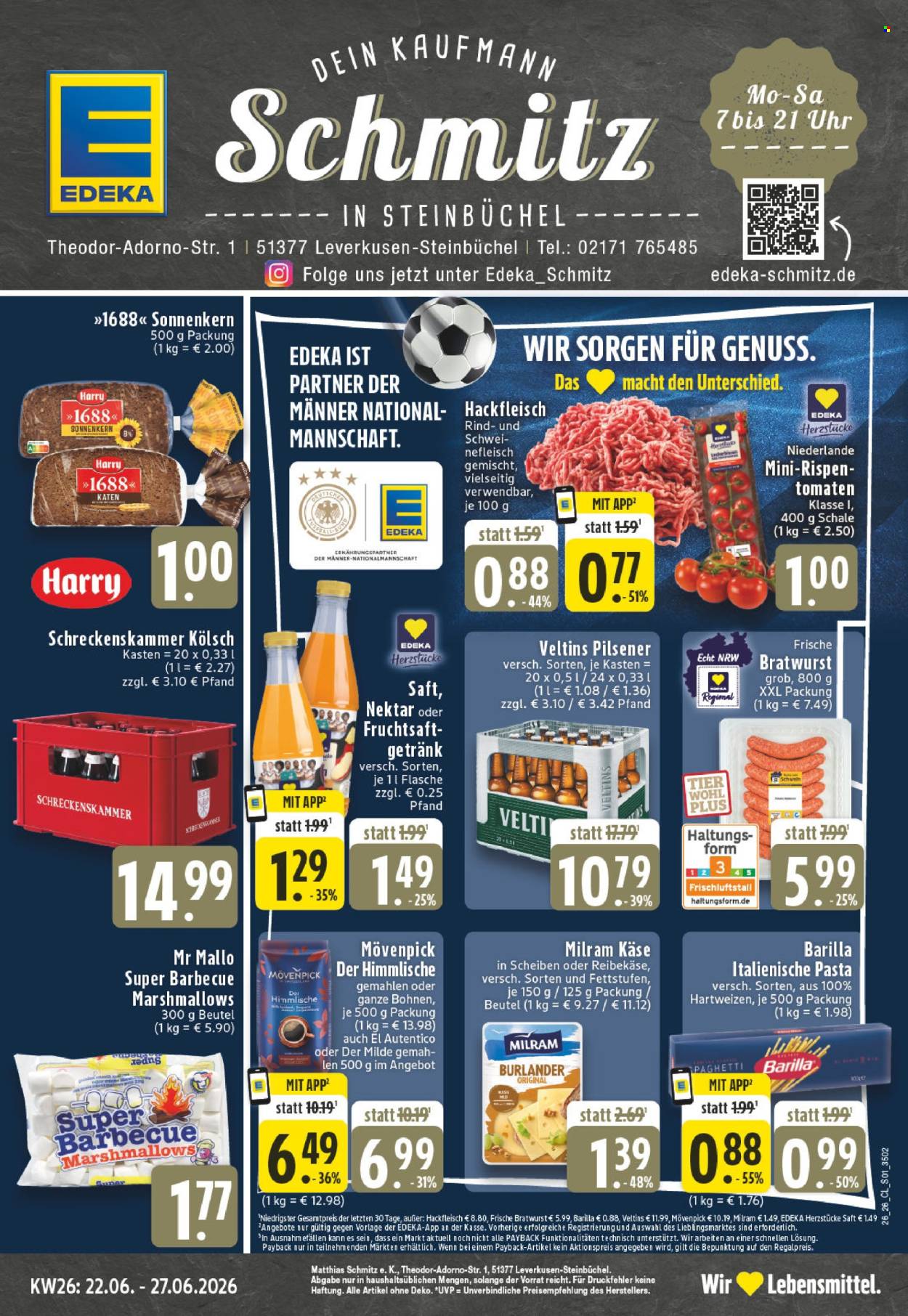 Edeka Prospekte  - 22.06.2026 - 27.06.2026. Seite 1