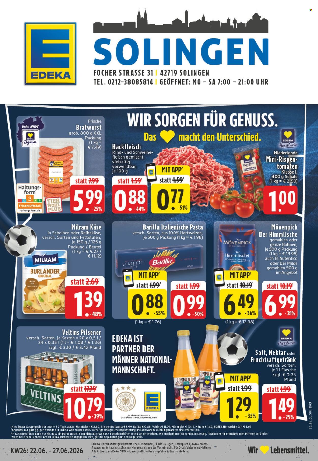 Edeka Prospekte  - 22.06.2026 - 27.06.2026. Seite 1