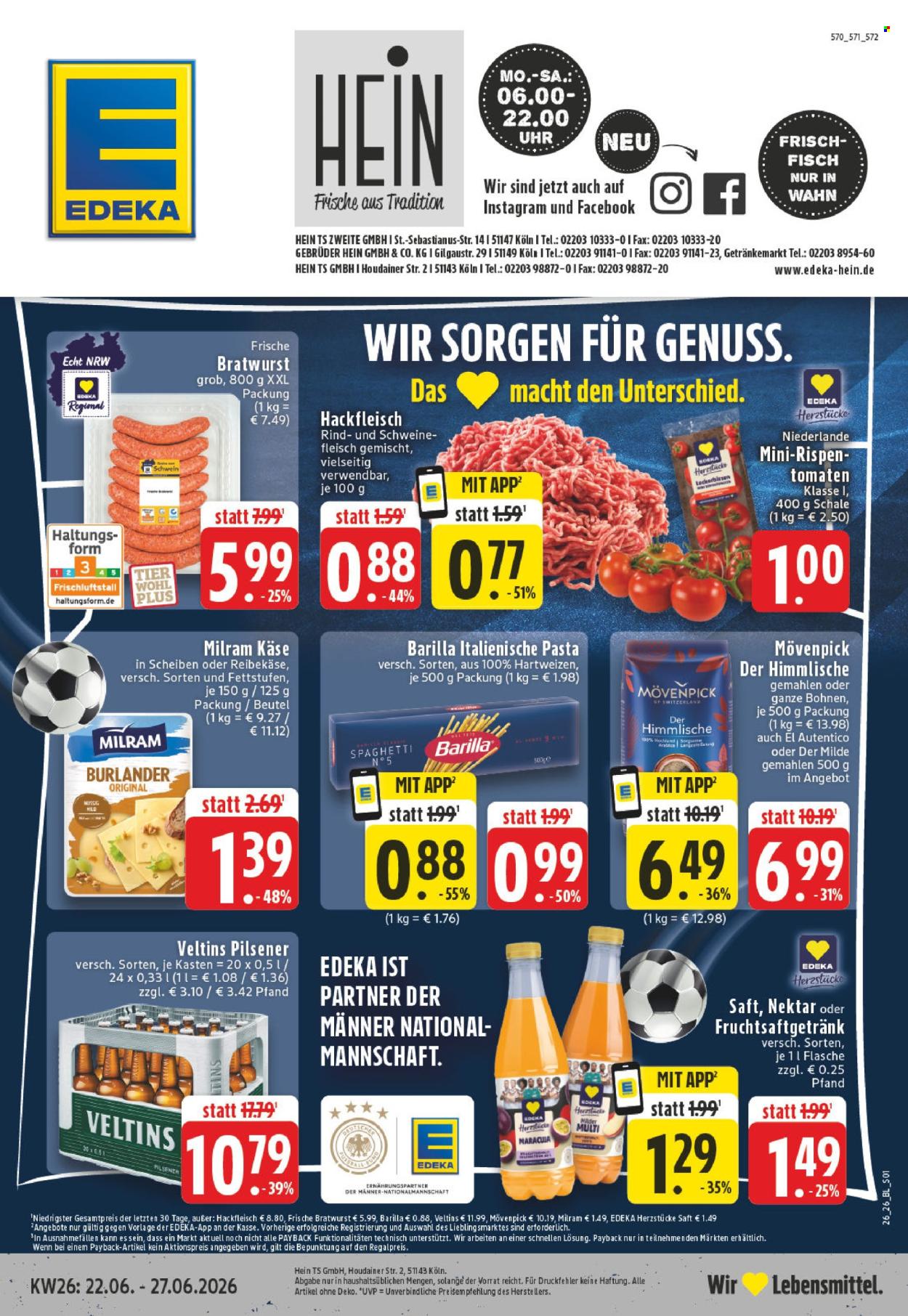 Edeka Prospekte  - 22.06.2026 - 27.06.2026. Seite 1