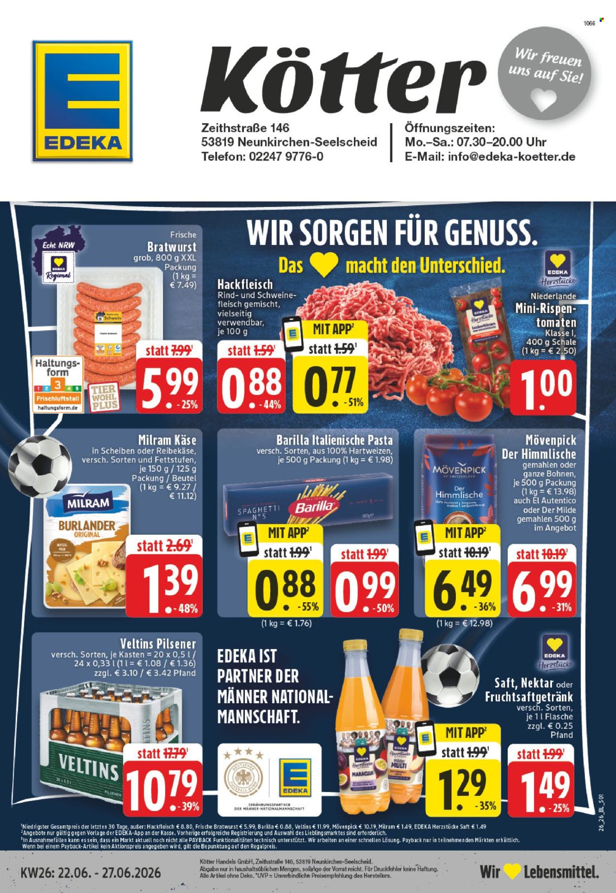 Edeka Prospekte  - 22.06.2026 - 27.06.2026. Seite 1