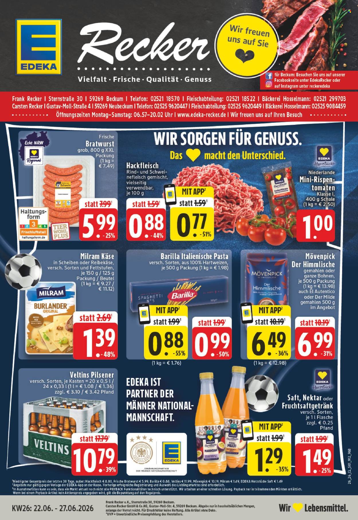 Edeka Prospekte  - 22.06.2026 - 27.06.2026. Seite 1