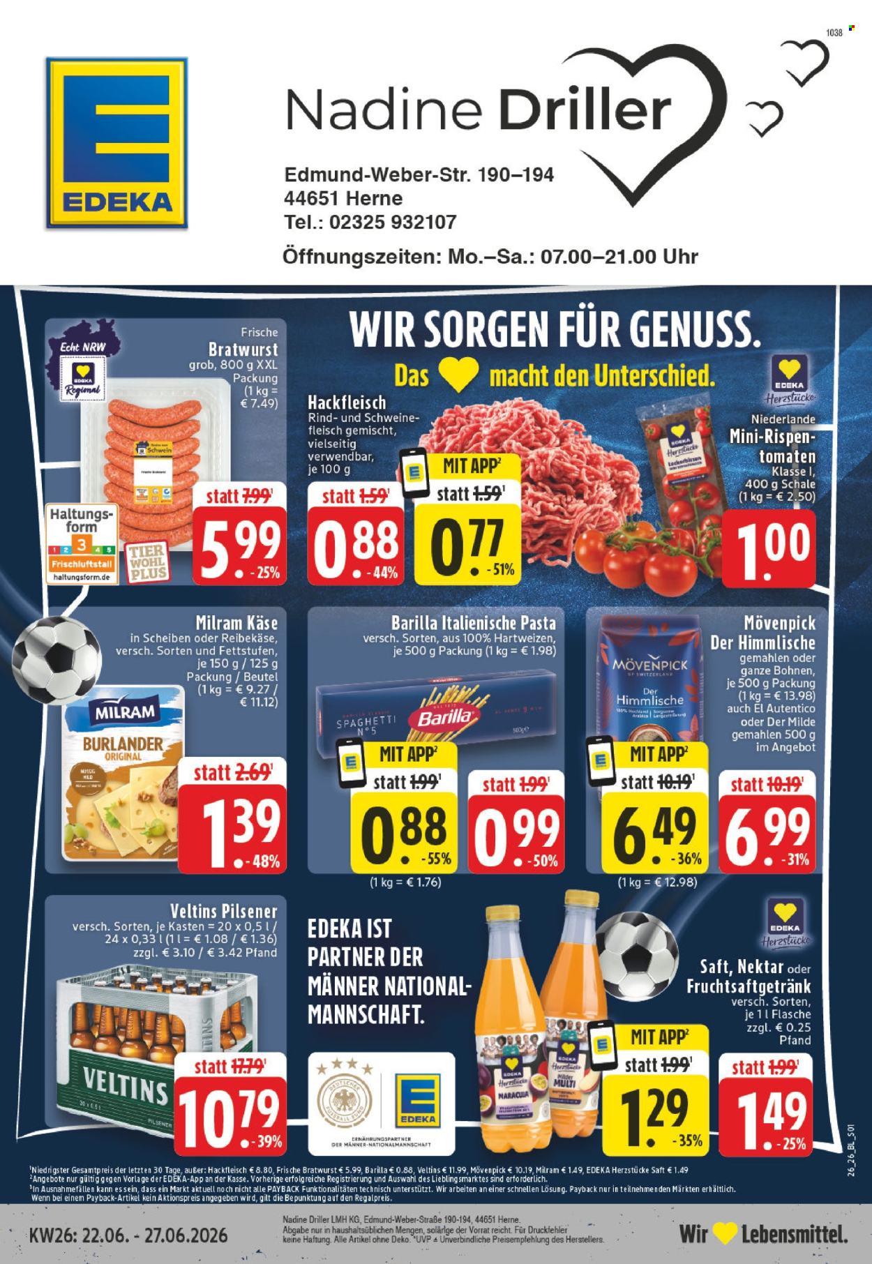 Edeka Prospekte  - 22.06.2026 - 27.06.2026. Seite 1