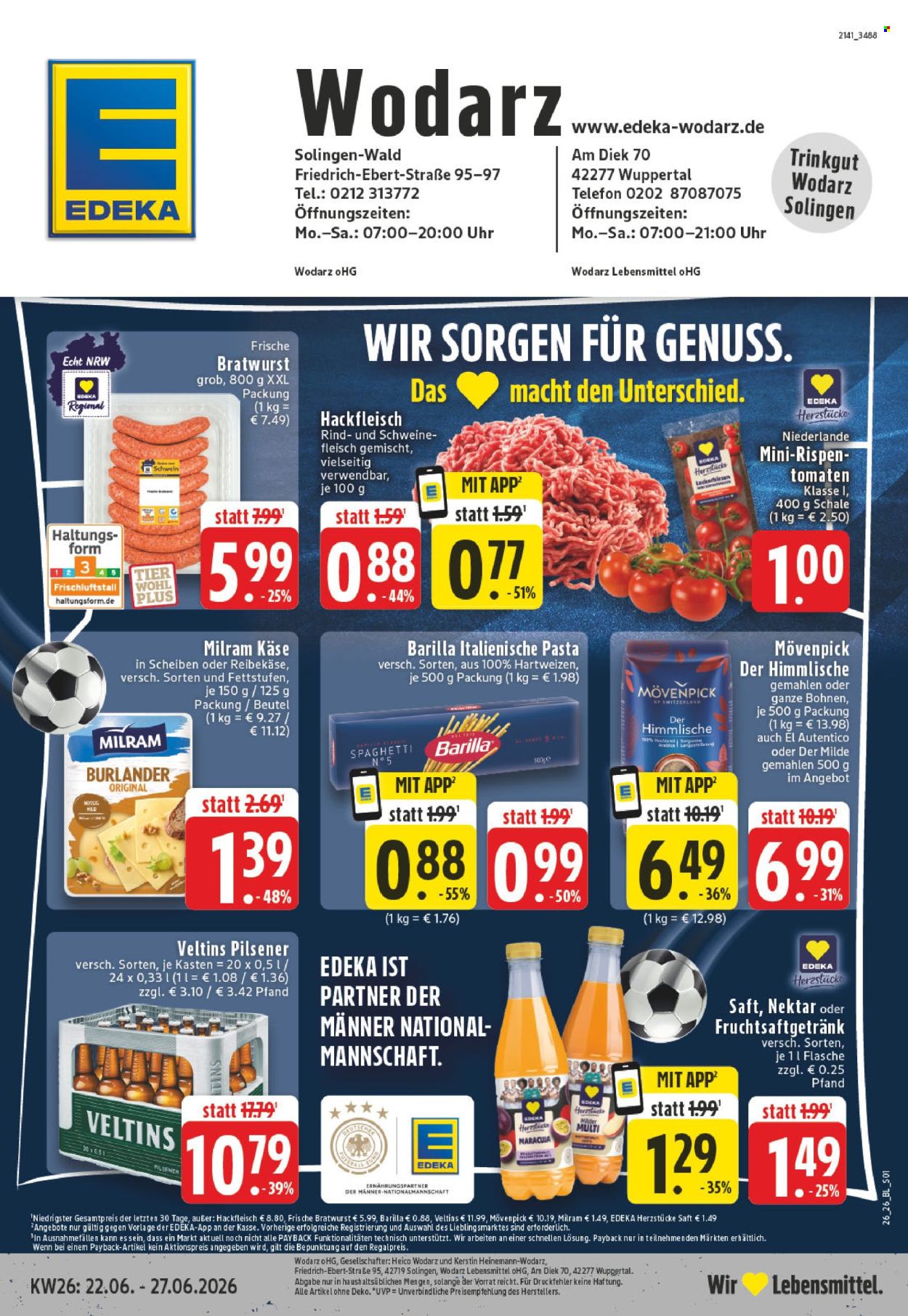 Edeka Prospekte  - 22.06.2026 - 27.06.2026. Seite 1