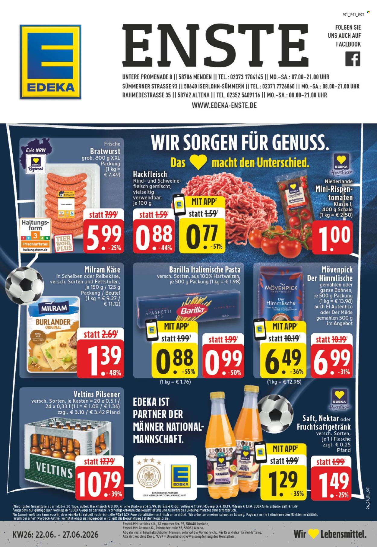 Edeka Prospekte  - 22.06.2026 - 27.06.2026. Seite 1