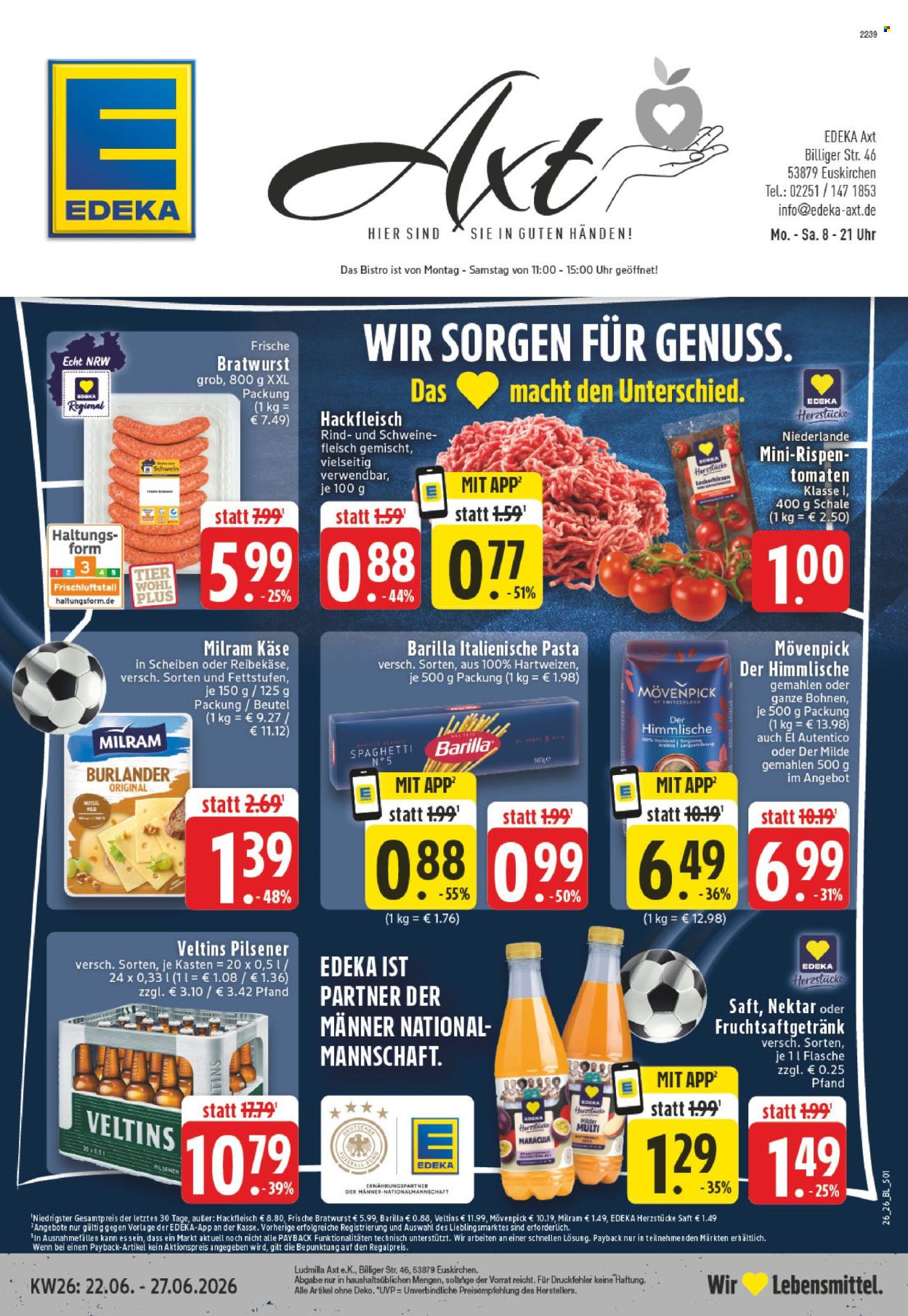 Edeka Prospekte  - 22.06.2026 - 27.06.2026. Seite 1