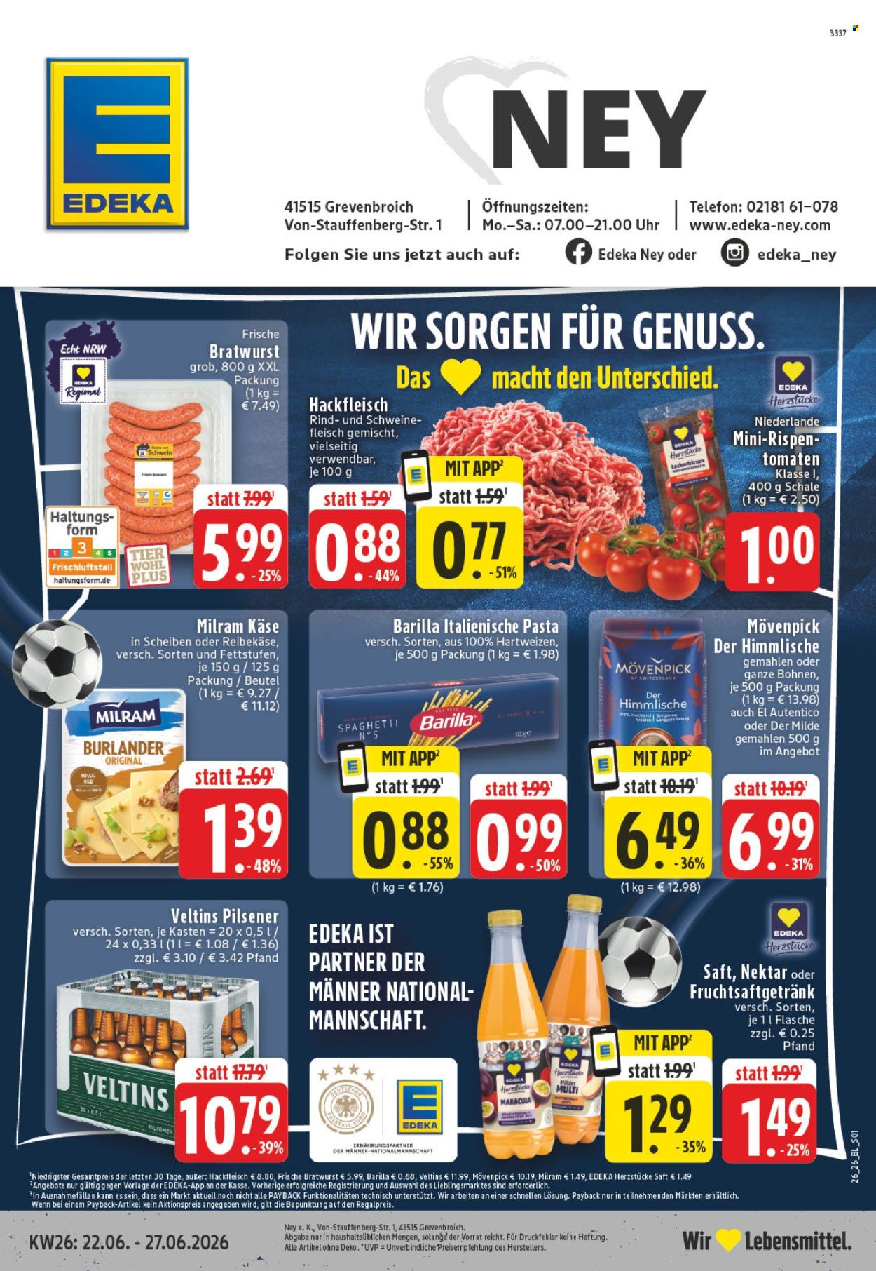 Edeka Prospekte  - 22.06.2026 - 27.06.2026. Seite 1
