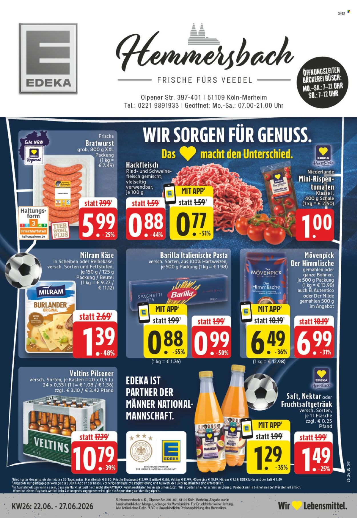 Edeka Prospekte  - 22.06.2026 - 27.06.2026. Seite 1