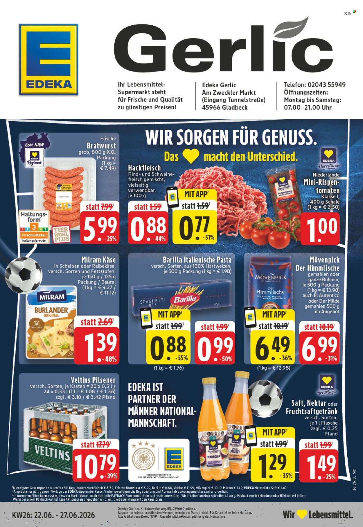 Edeka Prospekte  - 22.06.2026 - 27.06.2026. Seite 1