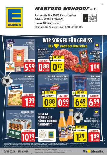 Prospekte Edeka - 22.06.2026 - 27.06.2026.