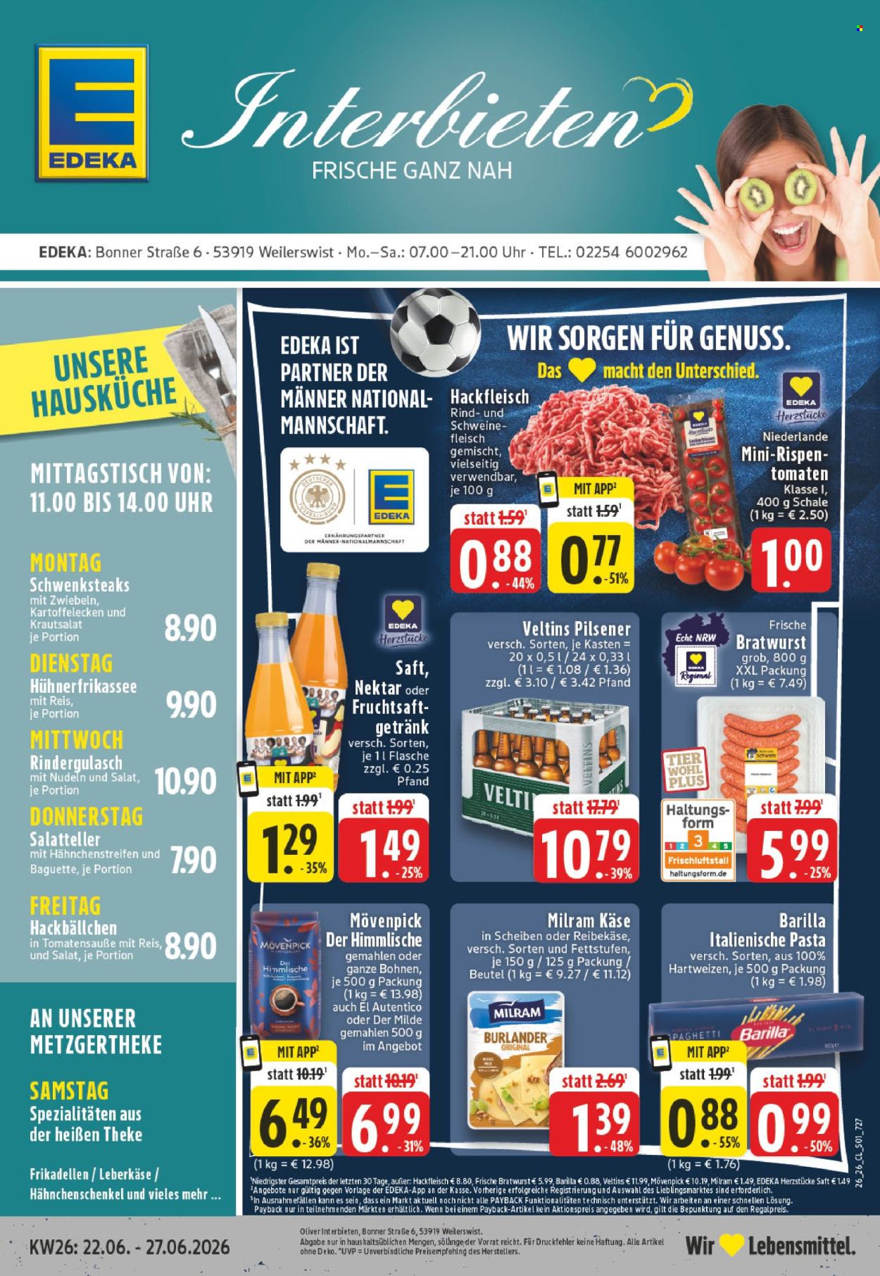 Edeka Prospekte  - 22.06.2026 - 27.06.2026. Seite 1