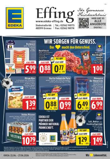 Prospekte Edeka - 22.06.2026 - 27.06.2026.