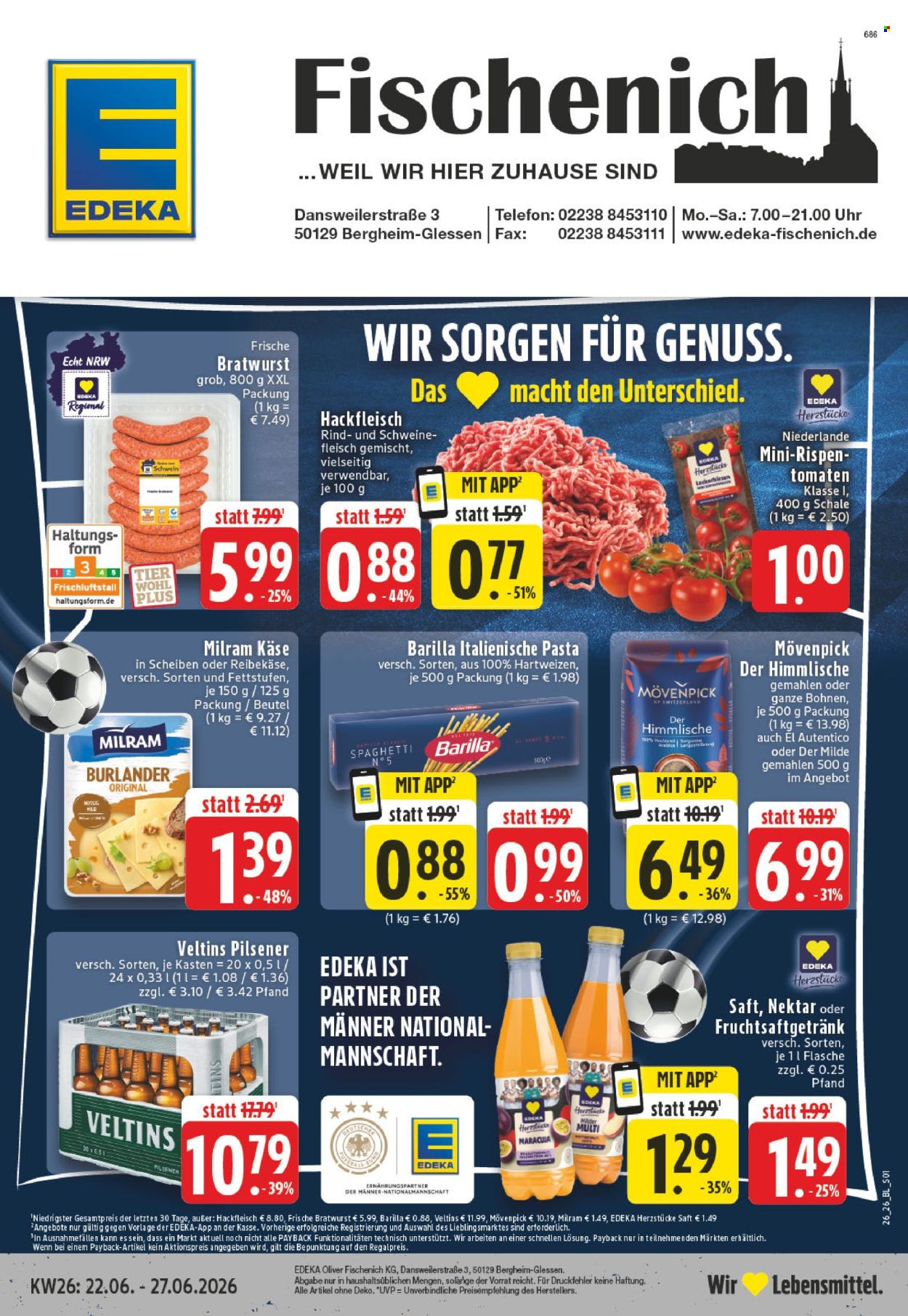 Edeka Prospekte  - 22.06.2026 - 27.06.2026. Seite 1