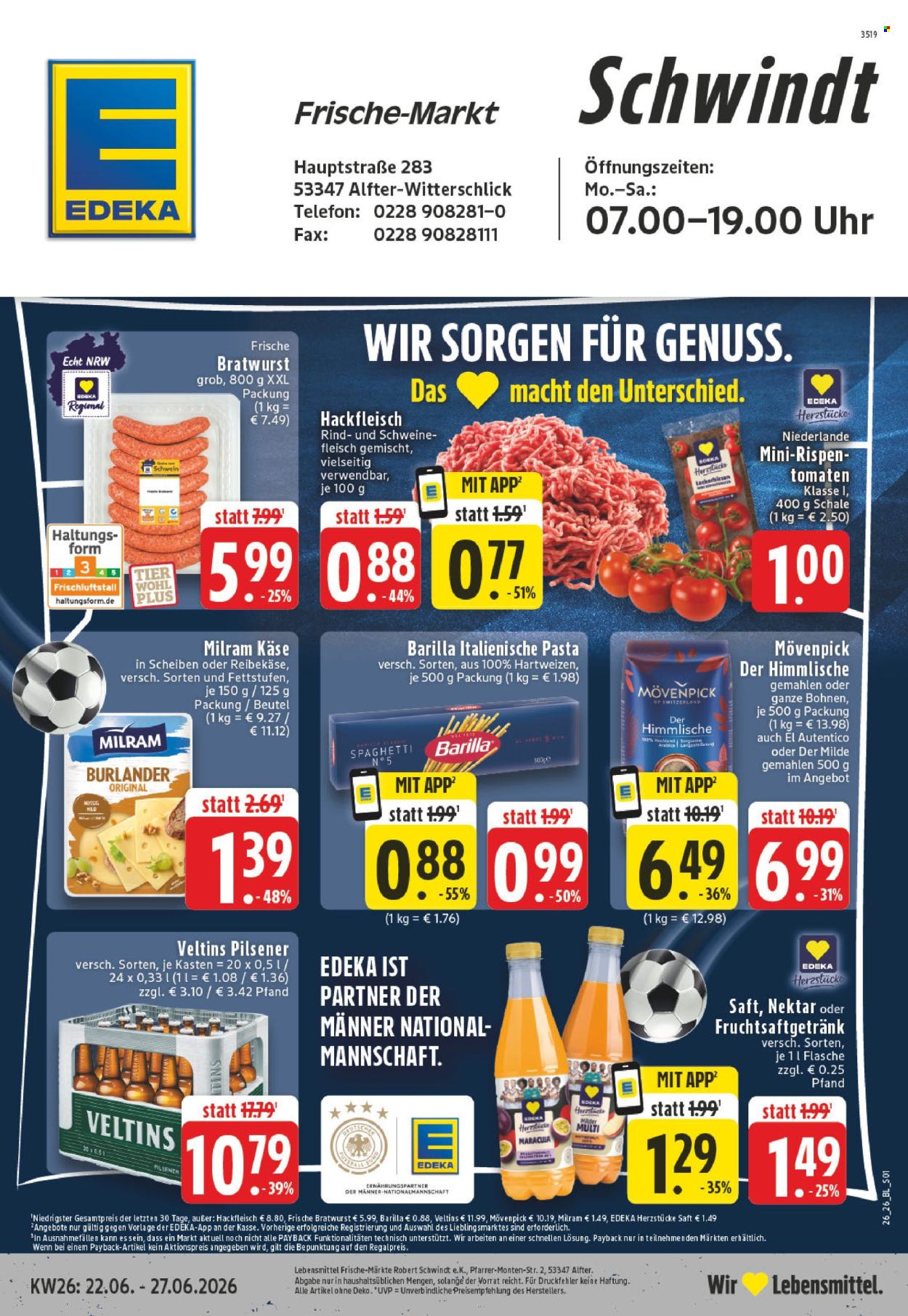 Edeka Prospekte  - 22.06.2026 - 27.06.2026. Seite 1