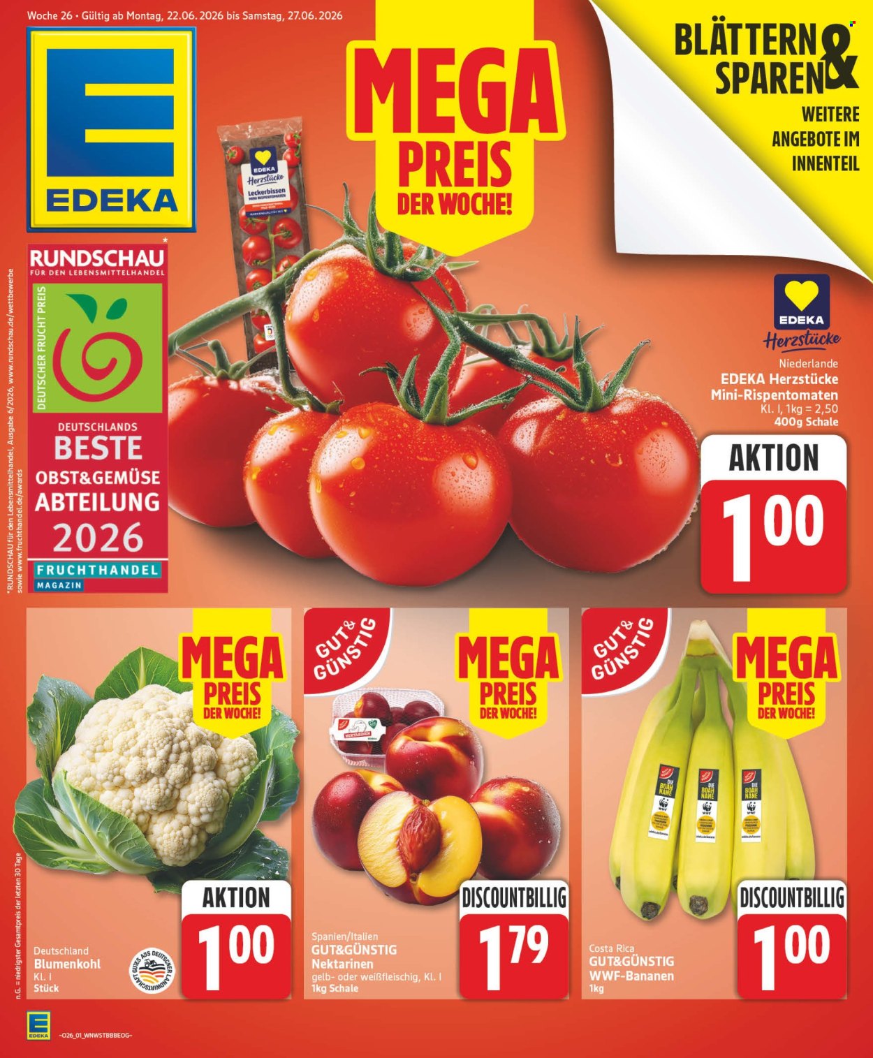 Edeka Prospekte  - 22.06.2026 - 27.06.2026. Seite 1