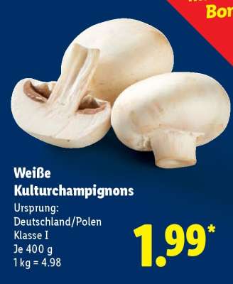 Weiße Kulturchampignons