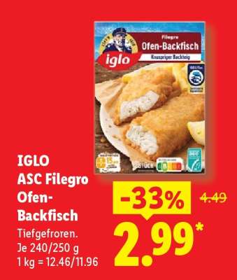 IGLO ASC Filegro Ofen-Backfisch