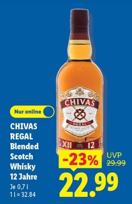 Chivas Regal Blended Scotch Whisky 12 Jahre