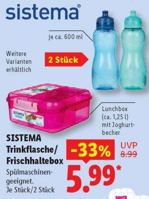 SISTEMA Trinkflasche/Frischhaltebox