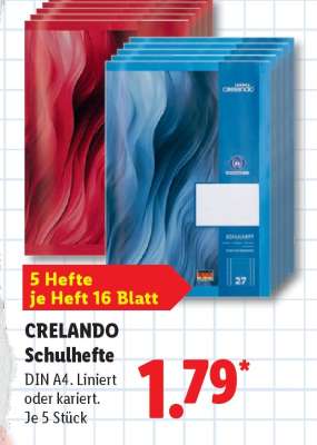 CRELANDO Schulhefte