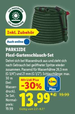 PARKSIDE Flexi-Gartenschlauch-Set