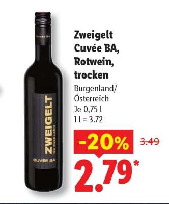Zweigelt Cuvée BA, Rotwein, trocken