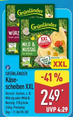 GRÜNLÄNDER Käsescheiben XXL