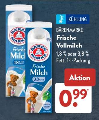 BÄRENMARKE Frische Vollmilch