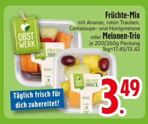 Früchte-Mix oder Melonen Trio