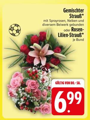 Gemischter Strauß oder Rosen-Lilien-Strauß