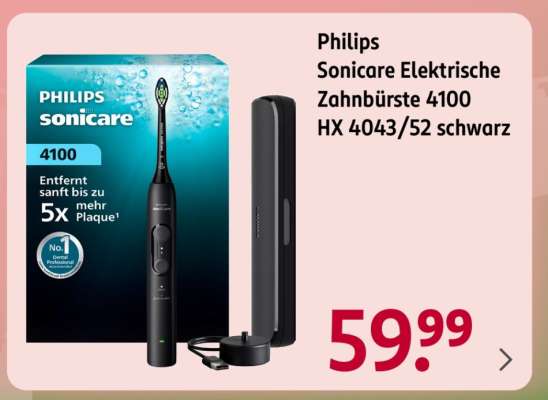 Philips Sonicare Elektrische Zahnbürste 4100 HX 4043/52 schwarz