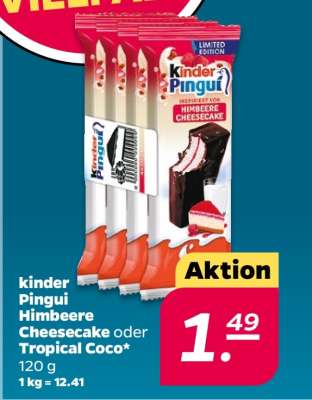 Kinder Pingui Himbeere Cheesecake oder Tropical Coco
