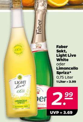 Faber Sekt, Light Live White oder Limoncello Sprizz