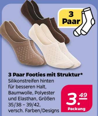 3 Paar Footies mit Struktur