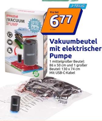 Vakuumbeutel mit elektrischer Pumpe