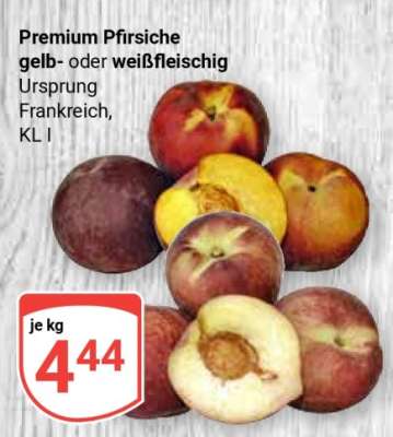 Premium Pfirsiche gelb- oder weißfleischig
