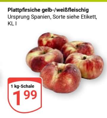 Plattpfirsiche gelb-/weißfleischig