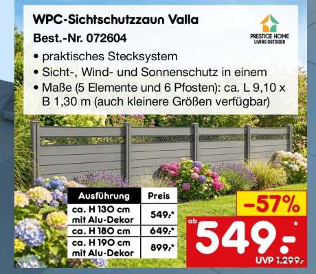 WPC-Sichtschutzzaun VALLA