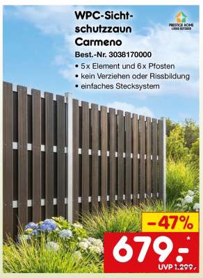 WPC-Sichtschutzzaun CARMENO