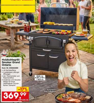 Holzkohlegrill-Smoker Grand Ontario