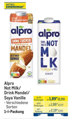 Alpro Not Milk/Drink Mandel/Soya Vanille