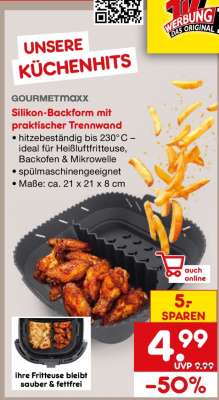 GOURMETmaxx Silikon-Backform mit praktischer Trennwand