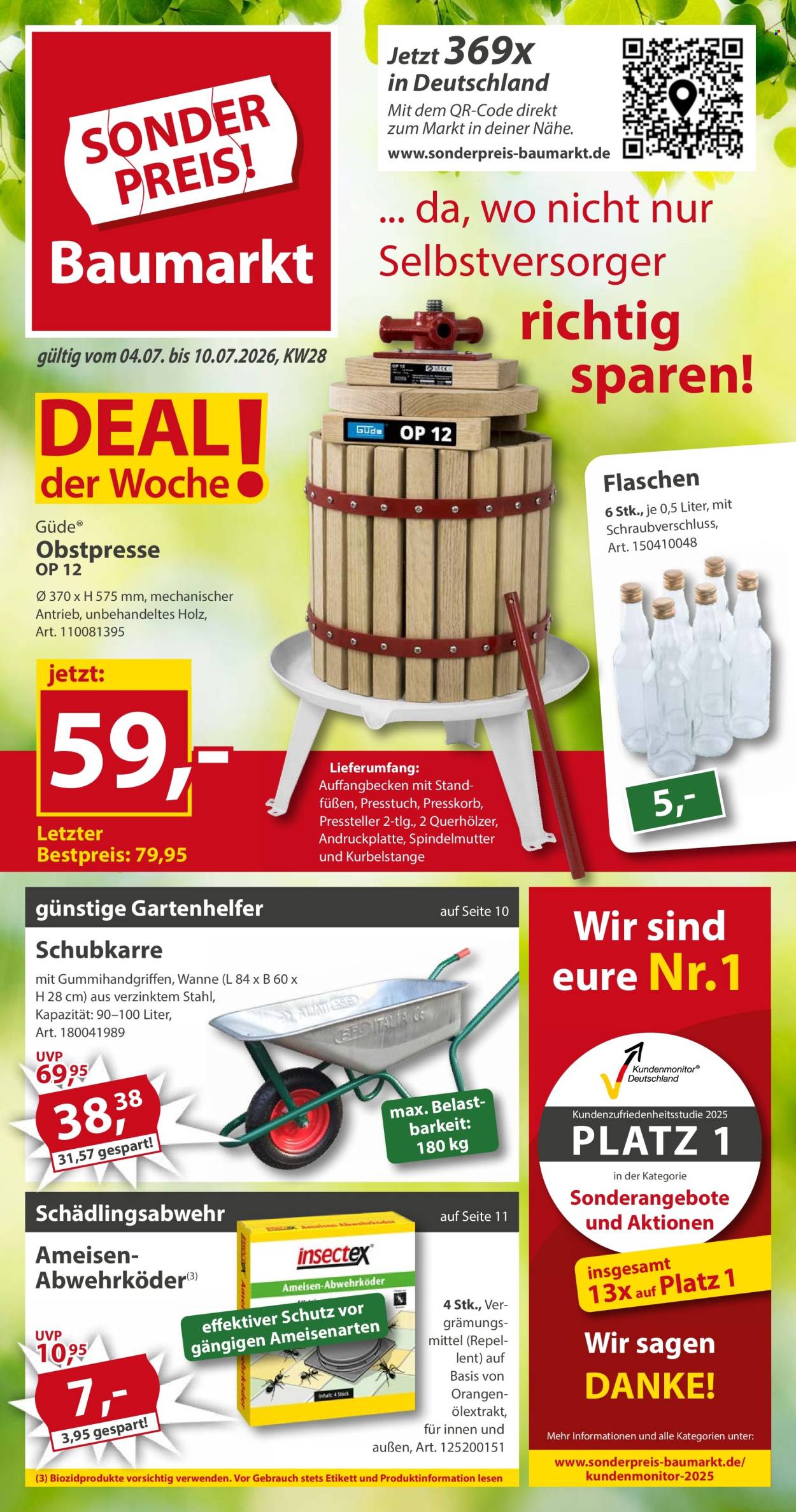 Sonderpreis-Baumarkt Prospekte  - 4.07.2026 - 10.07.2026. Seite 1